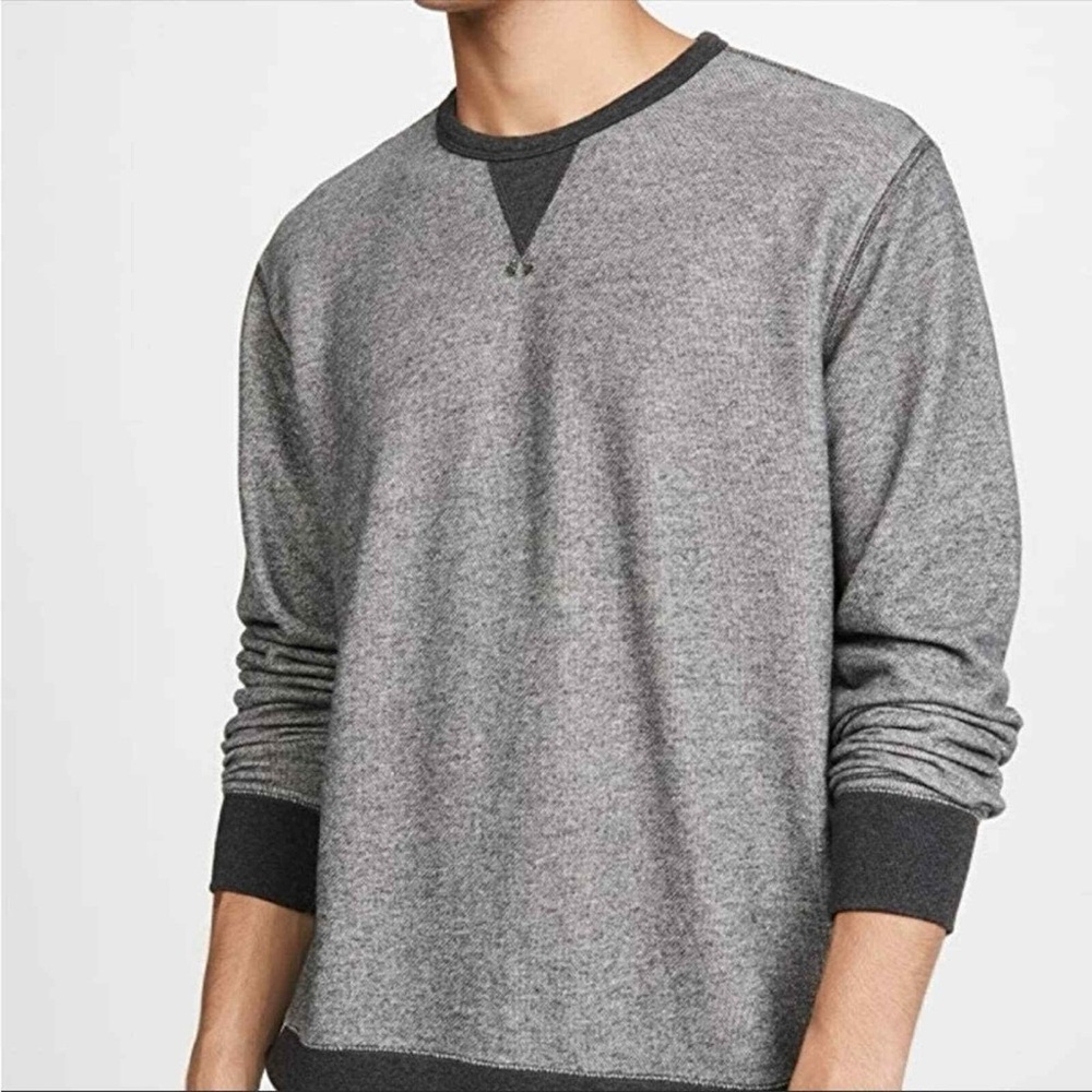 Rails Mens Kennedy Pullover Sweater Marled Grey Black Size XXL